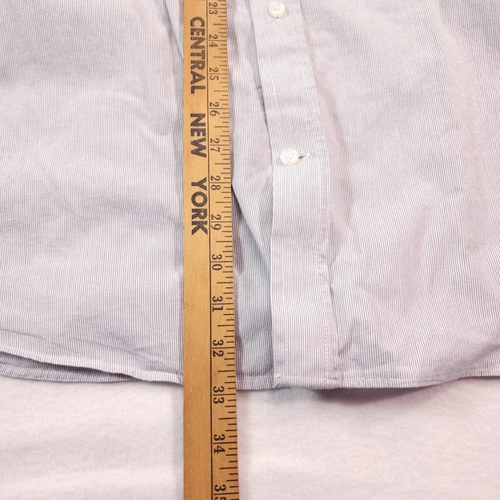 Banana Republic Slim Fit Mens XL Grey White Micro‎ Stripe Button Down Shirt Logo